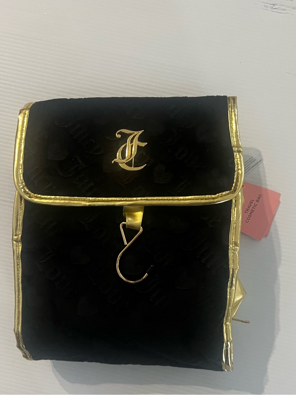 Juicy Couture Black and Gold Hanging Toiletry Pouch